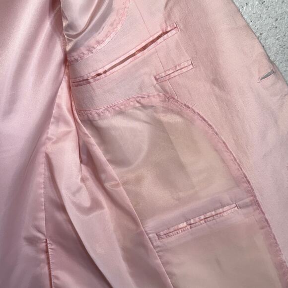 Bar III Men's Slim-Fit Linen Suit Jackets, Pink Solid 38S $360 - Picture 6 of 8